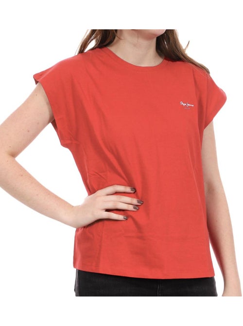 T-shirt pepe jeans bloom para mulher vermelho/laranja - Kiabi T-shirt pepe jeans bloom para mulher vermelho/laranja - Kiabi