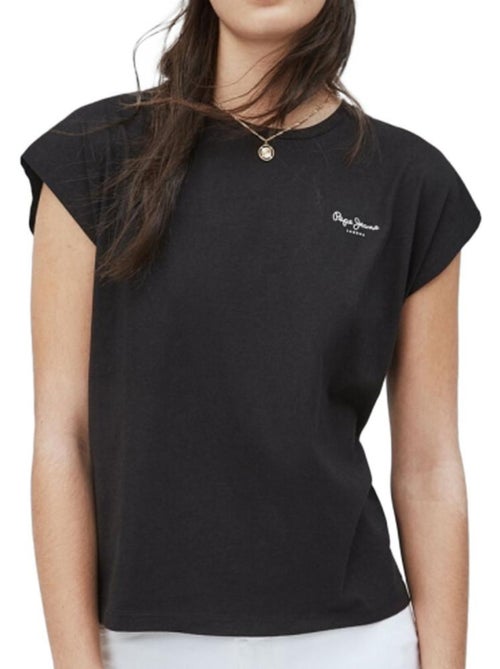 T-shirt Pepe Jeans Bloom Preto para Mulher - Kiabi T-shirt Pepe Jeans Bloom Preto para Mulher - Kiabi