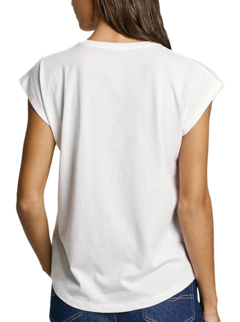T-Shirt Pepe Jeans Blooma Branco para Mulher Branco - Kiabi