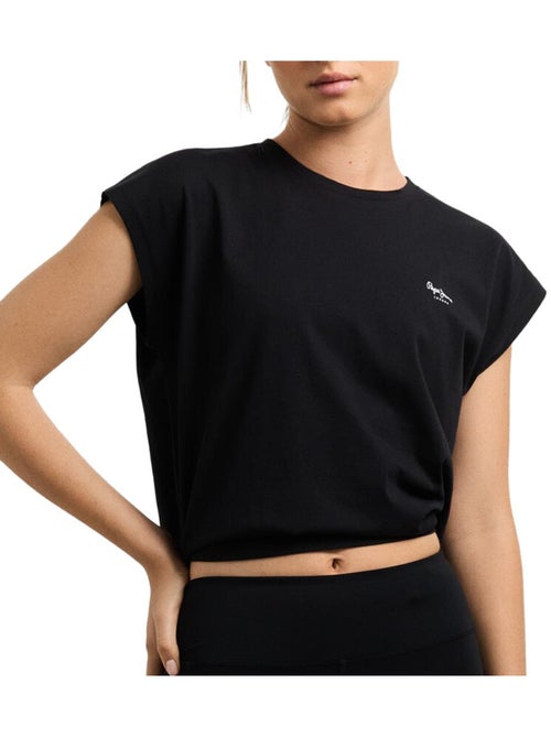 T-shirt pepe jeans blooma preto para mulher - Kiabi T-shirt pepe jeans blooma preto para mulher - Kiabi
