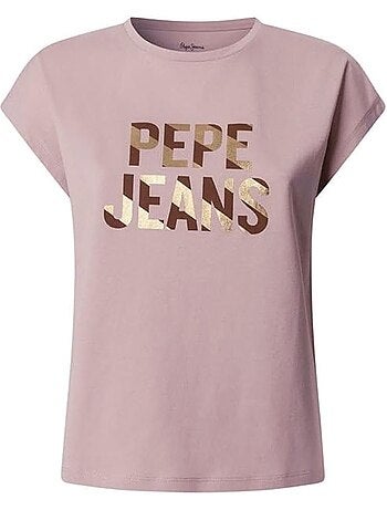 T-shirt pepe jeans catalina rosa para mulher