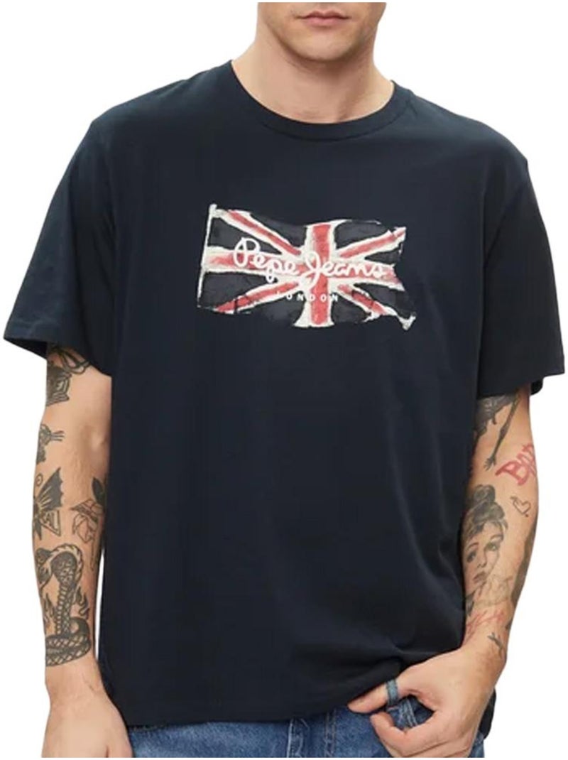 T-shirt Pepe Jeans Clag para Homem Azul Marinho Azul-marinho - Kiabi