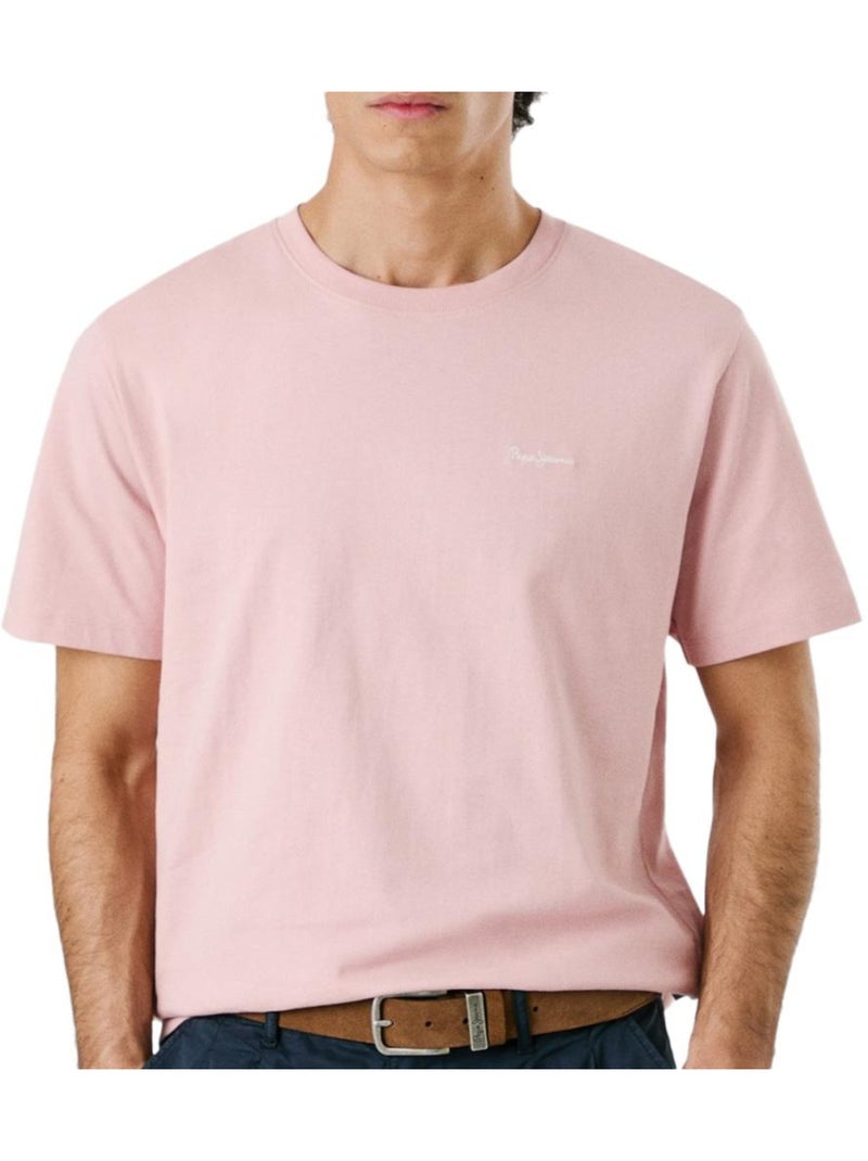 T-shirt Pepe Jeans Connor de Homem Rosa com Contraste Rosa - Kiabi