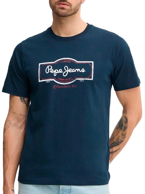 T-shirt Pepe Jeans Daxton para Homem Azul-Marinho - Kiabi