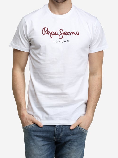 T-shirt Pepe Jeans Eggo N Branco para Homem - Kiabi