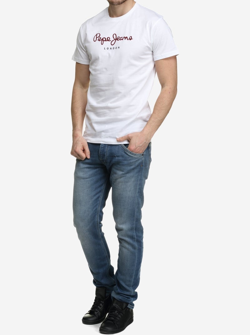 T-shirt Pepe Jeans Eggo N Branco para Homem Branco Vermelho - Kiabi