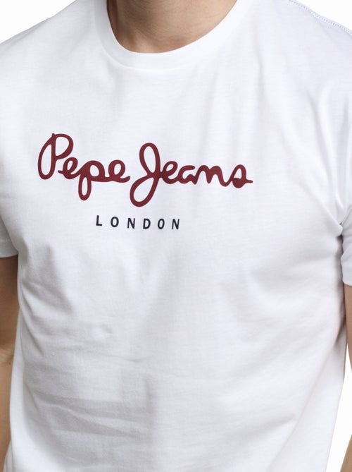 T-shirt Pepe Jeans Eggo N Branco para Homem - Kiabi
