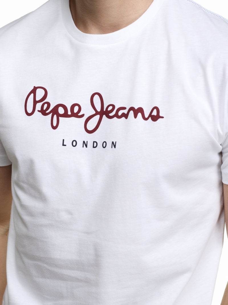 T-shirt Pepe Jeans Eggo N Branco para Homem Branco Vermelho - Kiabi