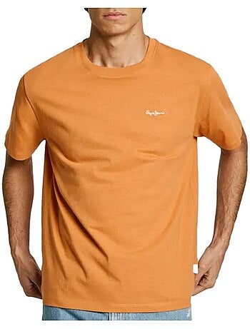 T-shirt pepe jeans laranja de homem com contraste