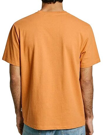 T-shirt Pepe Jeans Laranja de Homem com Contraste
