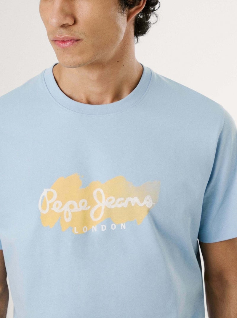 T-shirt Pepe Jeans Milton Azul para Homem Azul - Kiabi