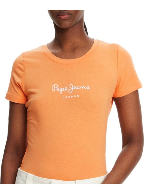 T-shirt Pepe Jeans New Virginia Laranja para Mulher - Kiabi