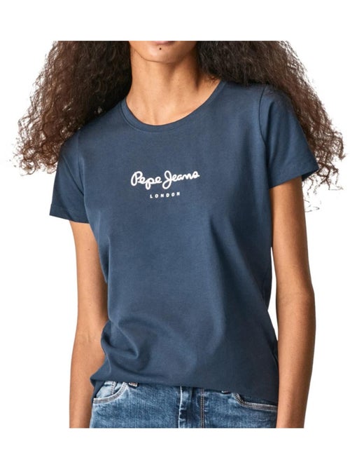 T-shirt pepe jeans new virginia para mulher cinzento/azul - Kiabi