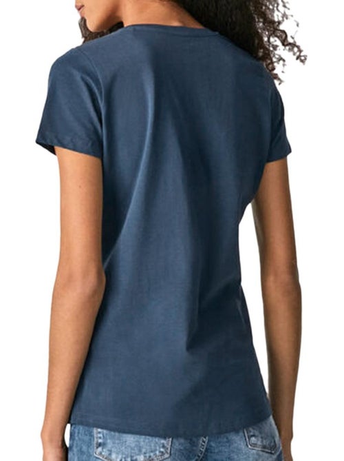 T-shirt pepe jeans new virginia para mulher cinzento/azul - Kiabi