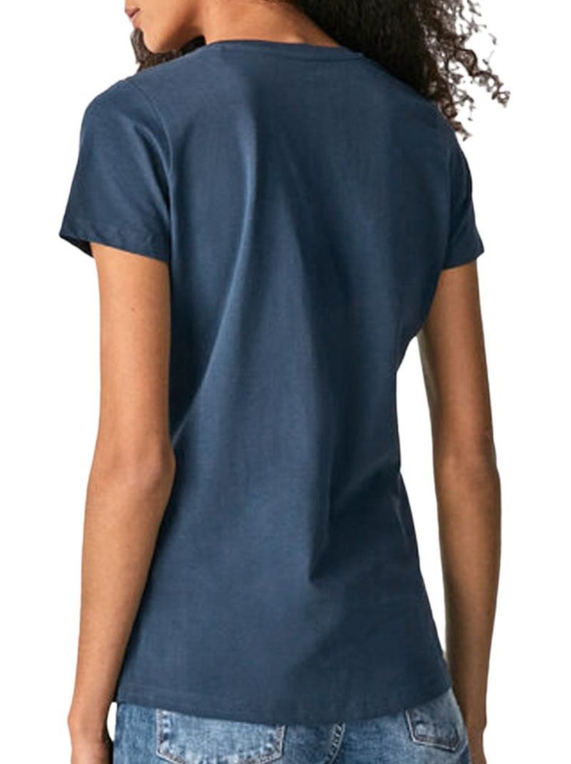 T-shirt pepe jeans new virginia para mulher cinzento/azul Azul-marinho - Kiabi