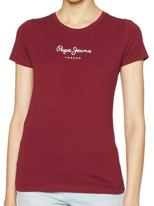 T-shirt pepe jeans new virginia vermelha para mulher - Kiabi T-shirt pepe jeans new virginia vermelha para mulher - Kiabi