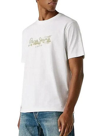 T-Shirt Pepe Jeans para Homem Branco/Caqui