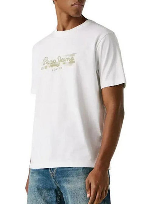 T-Shirt Pepe Jeans para Homem Branco/Caqui - Kiabi