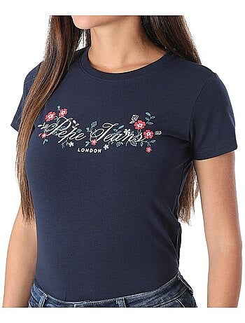 T-shirt pepe jeans para mulher azul marinho