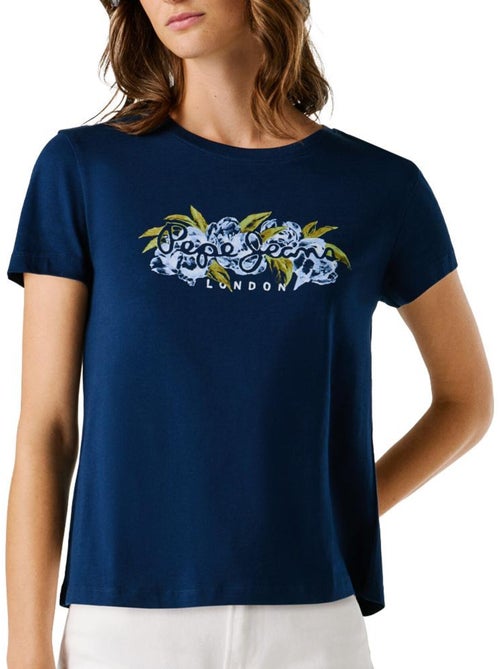 T-shirt pepe jeans para mulher azul marinho - Kiabi