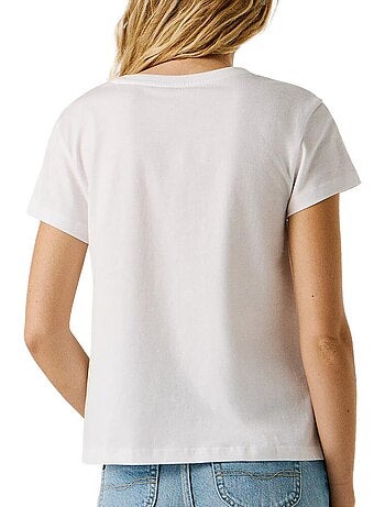 T-shirt Pepe Jeans para Mulher Branco/Rosa