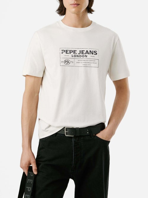 T-Shirt Pepe Jeans Tharky para Homem Branco - Kiabi