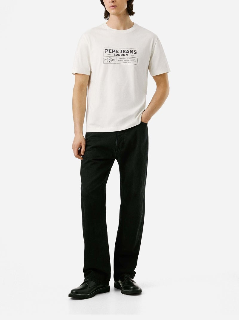 T-Shirt Pepe Jeans Tharky para Homem Branco Branco - Kiabi