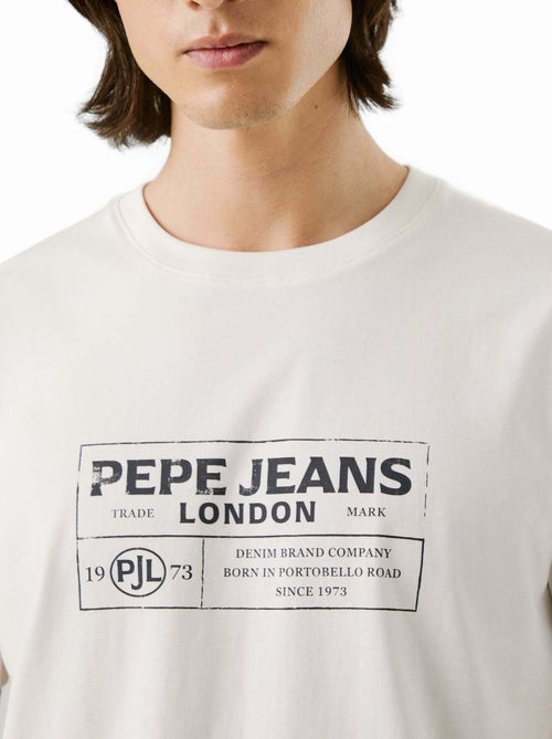 T-Shirt Pepe Jeans Tharky para Homem Branco - Kiabi