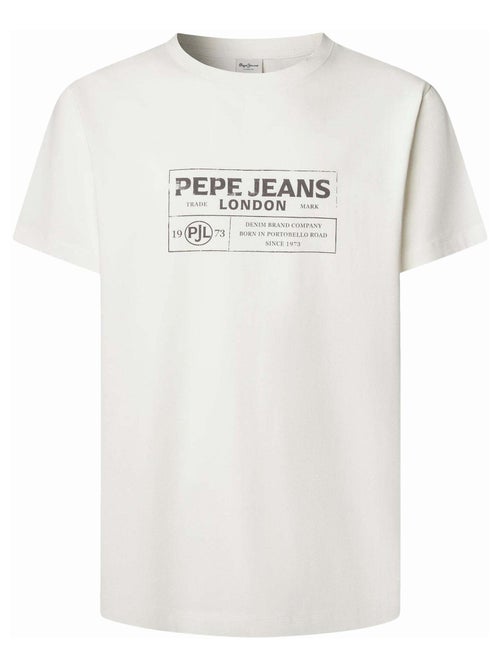 T-Shirt Pepe Jeans Tharky para Homem Branco - Kiabi