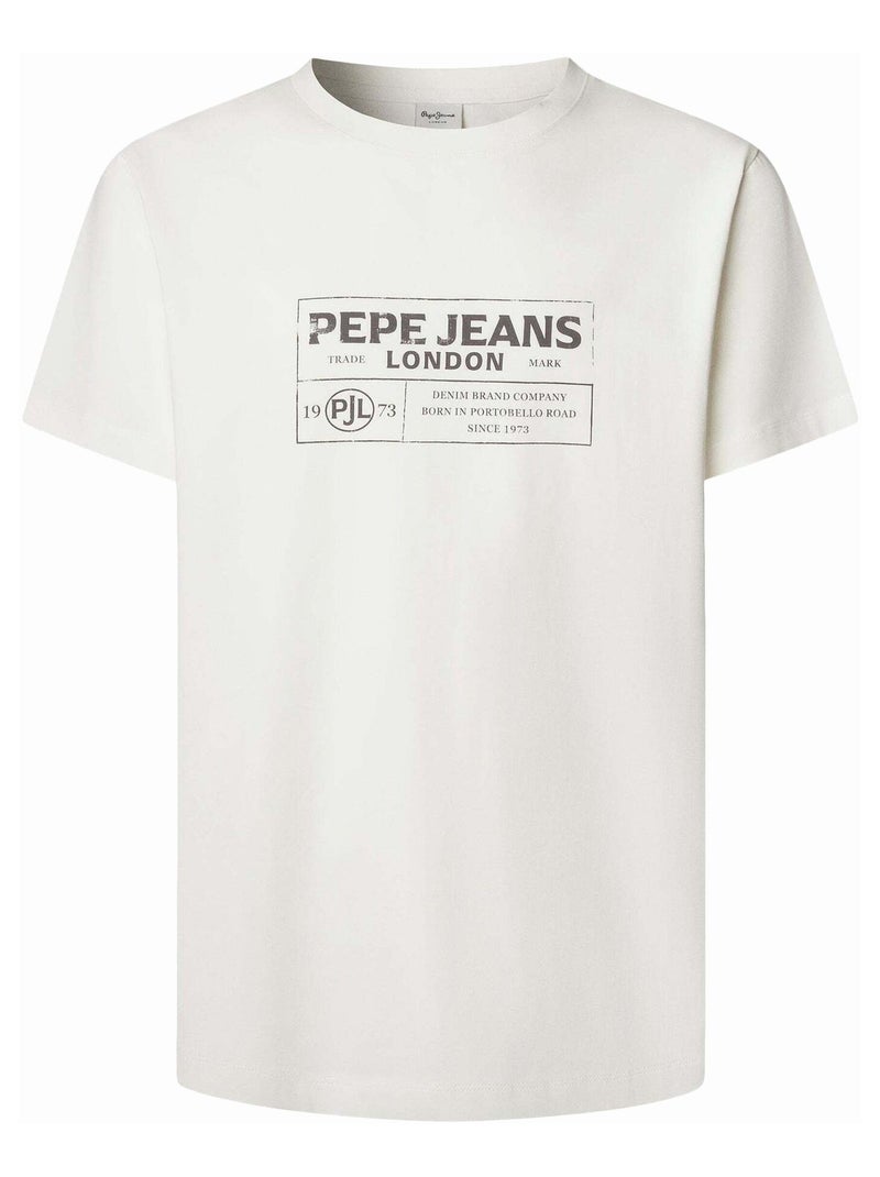 T-Shirt Pepe Jeans Tharky para Homem Branco Branco - Kiabi