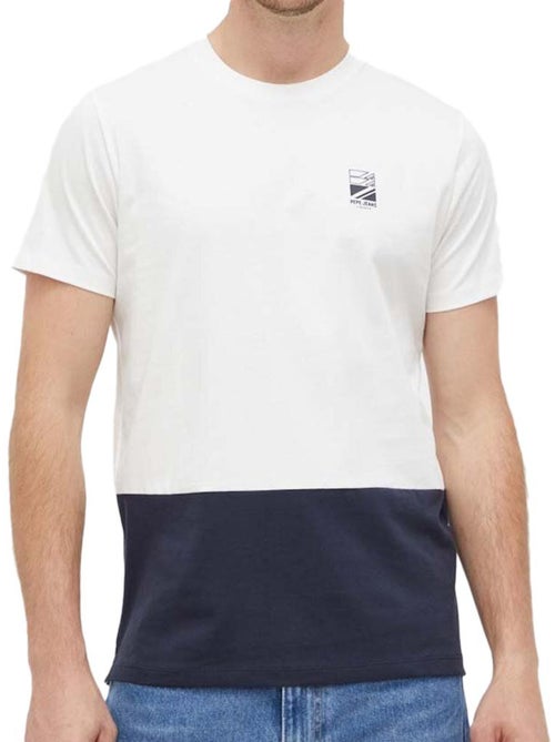 T-shirt Pepe Jeans Walter para Homem Branco/Marinho - Kiabi T-shirt Pepe Jeans Walter para Homem Branco/Marinho - Kiabi