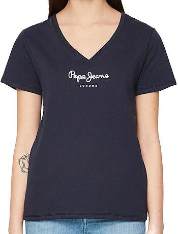 T-shirt Pepe Jeans Wendy V para Mulher Azul Marinho