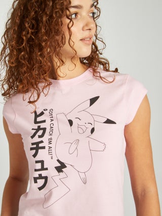 T-shirt 'Pikachu' de manga curta