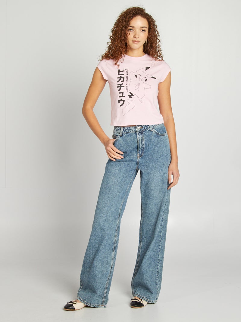 T-shirt 'Pikachu' de manga curta ROSA - Kiabi