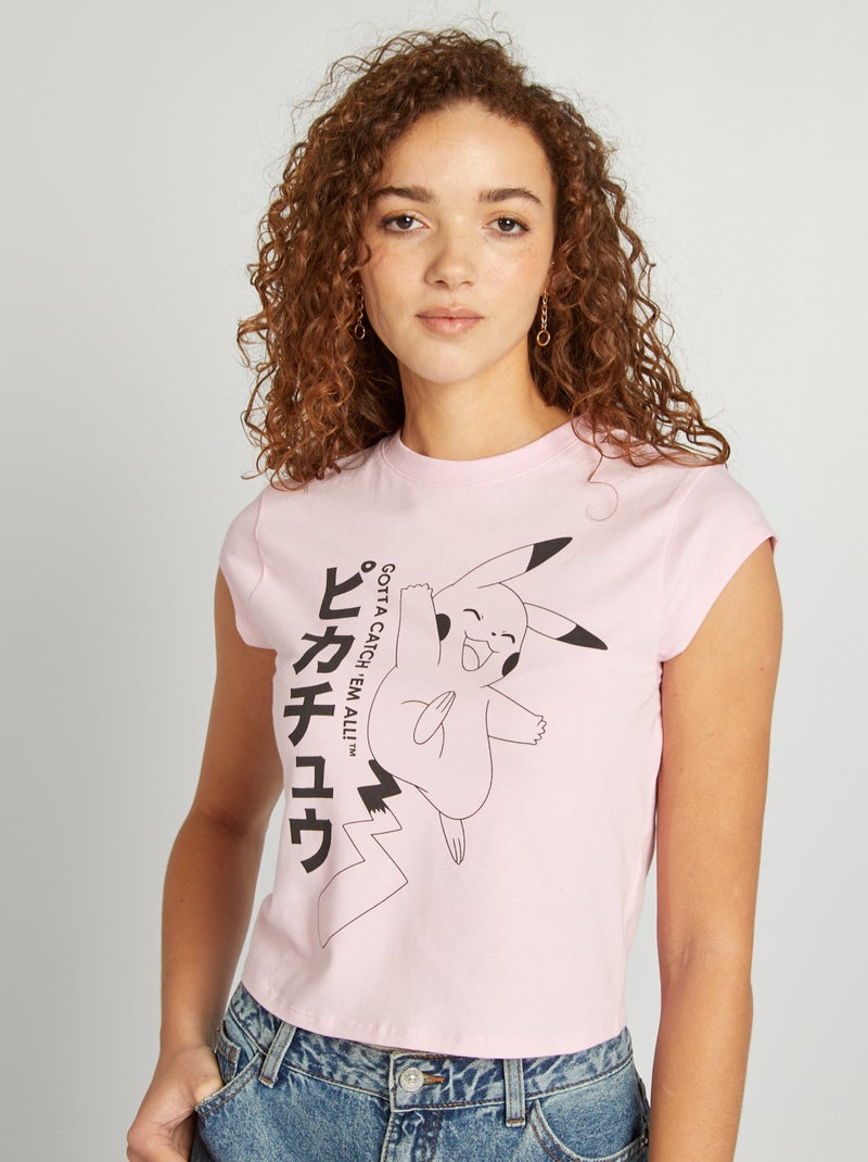T-shirt 'Pikachu' de manga curta ROSA - Kiabi