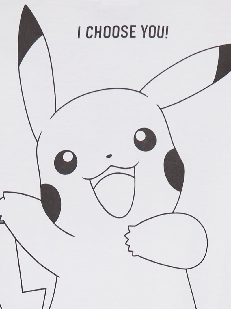 T-shirt 'Pikachu' 'Pokémon' Branco - Kiabi