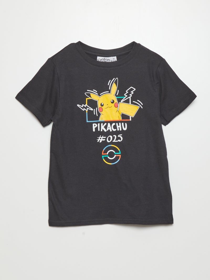 T-shirt 'Pikachu' 'Pokémon' Cinza Escuro - Kiabi