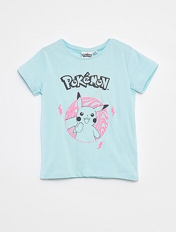 T-shirt 'Pikachu' 'Pokémon' de manga curta