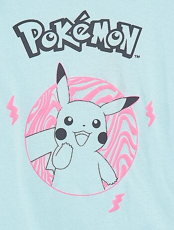 T-shirt 'Pikachu' 'Pokémon' de manga curta