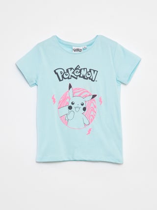 T-shirt 'Pikachu' 'Pokémon' de manga curta