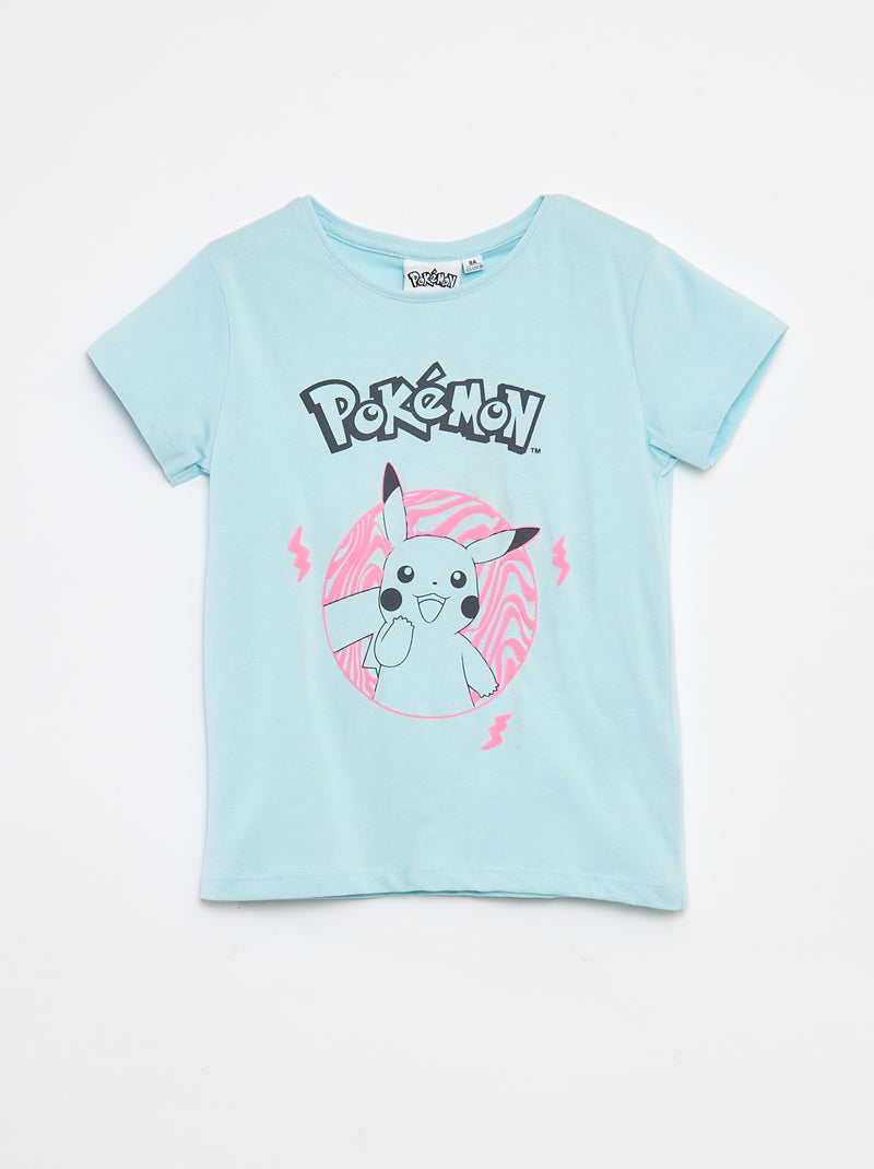 T-shirt 'Pikachu' 'Pokémon' de manga curta AZUL - Kiabi
