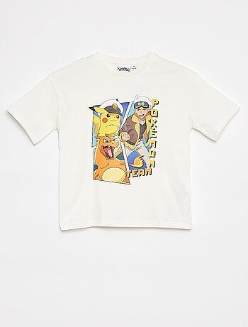 T-shirt 'Pikachu' 'Pokémon' de manga curta