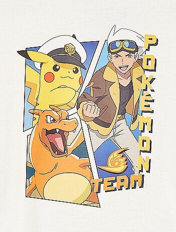 T-shirt 'Pikachu' 'Pokémon' de manga curta
