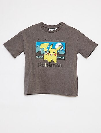 T-shirt 'Pikachu' 'Pokémon' de manga curta