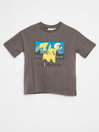 T-shirt 'Pikachu' 'Pokémon' de manga curta