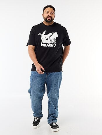 T-shirt 'Pikachu' 'Pokémon' de manga curta