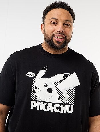 T-shirt 'Pikachu' 'Pokémon' de manga curta