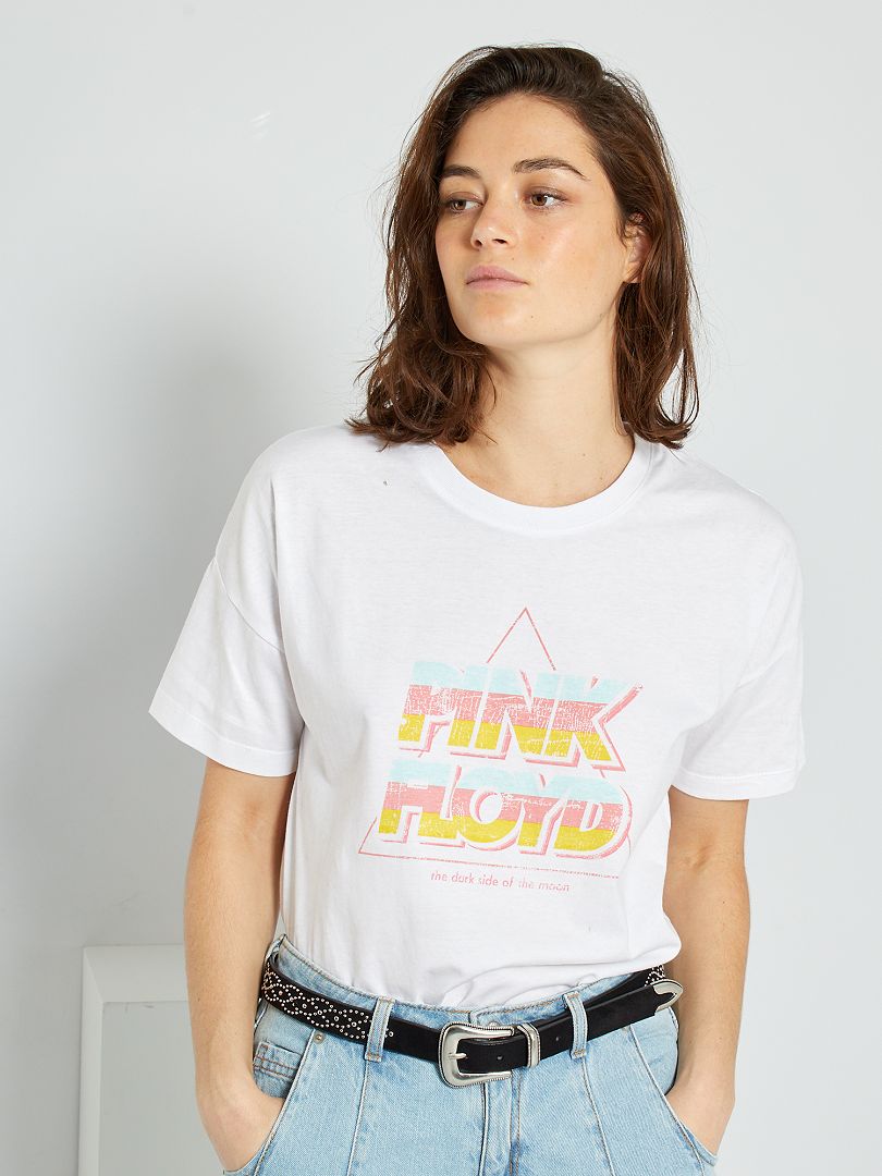 T-shirt 'Pink Floyd' BRANCO - Kiabi