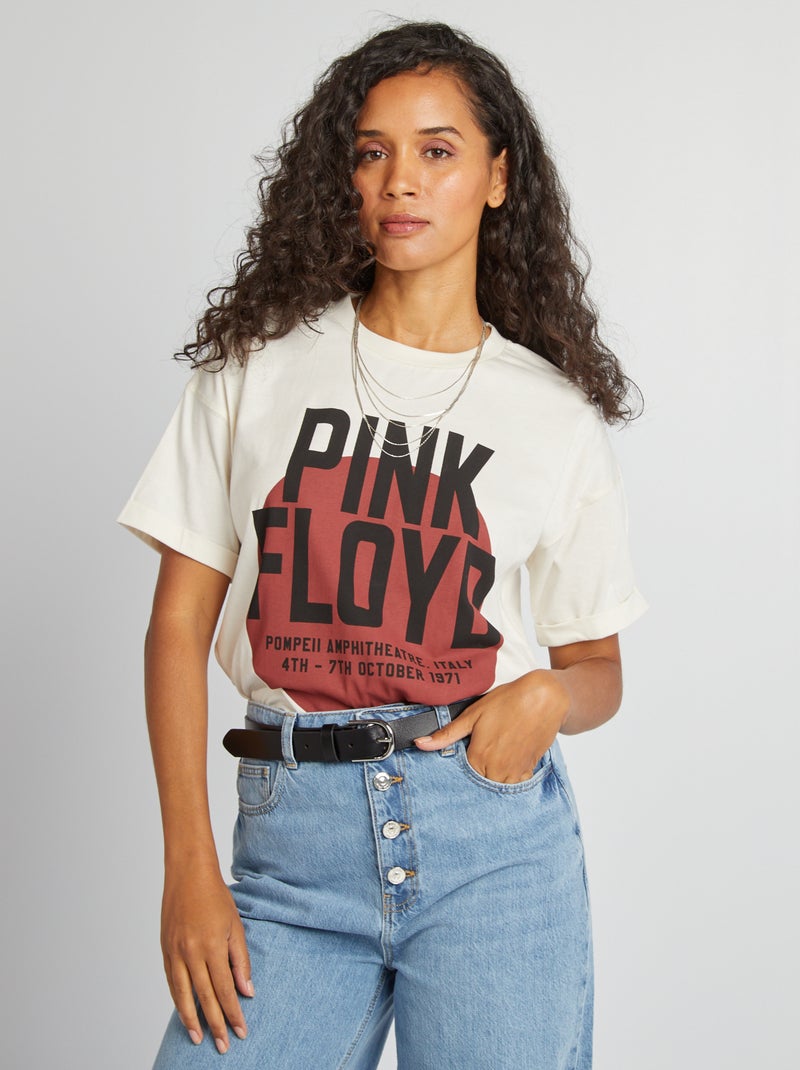 T-shirt 'Pink Floyd' em jersey BRANCO - Kiabi