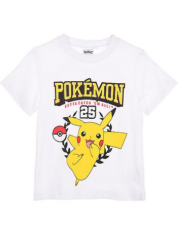 T-shirt pokémon branco menino | licença oficial
